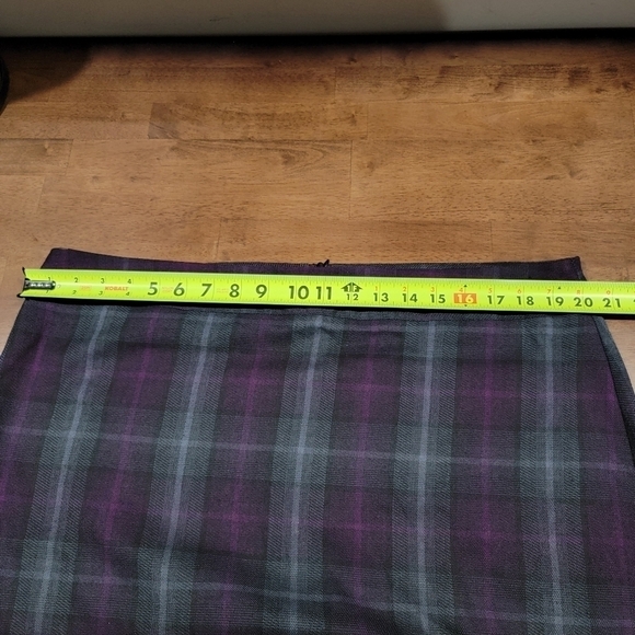 Ashley Stewart Purple Plaid skirt Ruffles peplum at Bottom Hem Size 18W - Picture 7 of 16